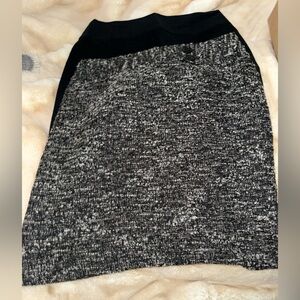 Ann Taylor Black and Gray Textured Skirt